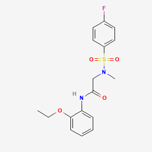 molecular formula C17H19FN2O4S B4616936 N~1~-(2-乙氧基苯基)-N~2~-[(4-氟苯基)磺酰基]-N~2~-甲基甘氨酰胺 