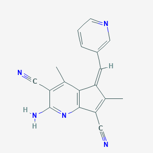 molecular formula C18H13N5 B461694 2-amino-4,6-dimethyl-5-(3-pyridinylmethylene)-5H-cyclopenta[b]pyridine-3,7-dicarbonitrile 