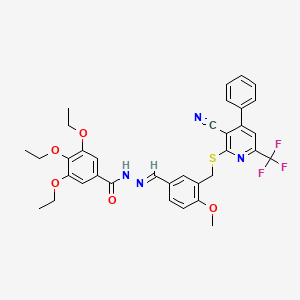molecular formula C35H33F3N4O5S B4616943 N'-[3-({[3-cyano-4-phenyl-6-(trifluoromethyl)-2-pyridinyl]thio}methyl)-4-methoxybenzylidene]-3,4,5-triethoxybenzohydrazide 