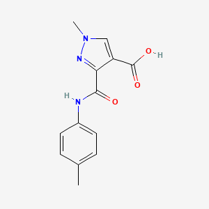 molecular formula C13H13N3O3 B4616955 1-methyl-3-{[(4-methylphenyl)amino]carbonyl}-1H-pyrazole-4-carboxylic acid 