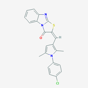 molecular formula C22H16ClN3OS B461696 2-{[1-(4-chlorophenyl)-2,5-dimethyl-1H-pyrrol-3-yl]methylene}[1,3]thiazolo[3,2-a]benzimidazol-3(2H)-one 