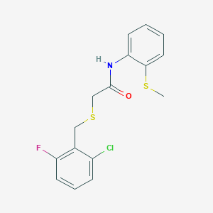 molecular formula C16H15ClFNOS2 B4616966 2-[(2-chloro-6-fluorobenzyl)thio]-N-[2-(methylthio)phenyl]acetamide 