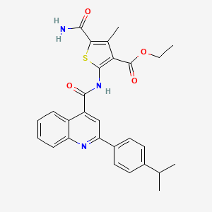 ethyl 5-(aminocarbonyl)-2-({[2-(4-isopropylphenyl)-4-quinolinyl]carbonyl}amino)-4-methyl-3-thiophenecarboxylate