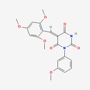 molecular formula C21H20N2O7 B4617001 1-(3-甲氧苯基)-5-(2,4,6-三甲氧基苄叉亚甲基)-2,4,6(1H,3H,5H)-嘧啶三酮 