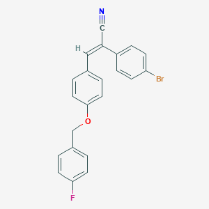 molecular formula C22H15BrFNO B461702 2-(4-Bromophenyl)-3-{4-[(4-fluorobenzyl)oxy]phenyl}acrylonitrile 