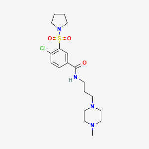 molecular formula C19H29ClN4O3S B4617020 4-氯-N-[3-(4-甲基-1-哌嗪基)丙基]-3-(1-吡咯烷基磺酰基)苯甲酰胺 