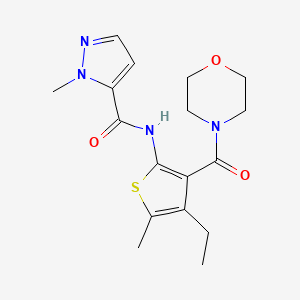 molecular formula C17H22N4O3S B4617037 N-[4-ethyl-5-methyl-3-(4-morpholinylcarbonyl)-2-thienyl]-1-methyl-1H-pyrazole-5-carboxamide 