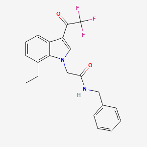molecular formula C21H19F3N2O2 B4617057 N-benzyl-2-[7-ethyl-3-(trifluoroacetyl)-1H-indol-1-yl]acetamide 
