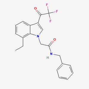 molecular formula C21H19F3N2O2 B4617057 N-苄基-2-[7-乙基-3-(三氟乙酰基)-1H-吲哚-1-基]乙酰胺 