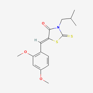 molecular formula C16H19NO3S2 B4617091 5-(2,4-dimethoxybenzylidene)-3-isobutyl-2-thioxo-1,3-thiazolidin-4-one 