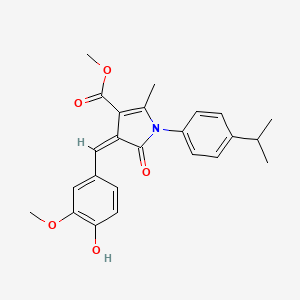 molecular formula C24H25NO5 B4617107 methyl 4-(4-hydroxy-3-methoxybenzylidene)-1-(4-isopropylphenyl)-2-methyl-5-oxo-4,5-dihydro-1H-pyrrole-3-carboxylate 