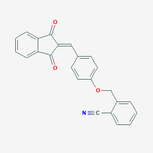 molecular formula C24H15NO3 B461712 2-({4-[(1,3-dioxo-1,3-dihydro-2H-inden-2-ylidene)methyl]phenoxy}methyl)benzonitrile 