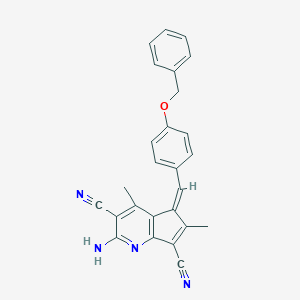 molecular formula C26H20N4O B461713 2-amino-5-[4-(benzyloxy)benzylidene]-4,6-dimethyl-5H-cyclopenta[b]pyridine-3,7-dicarbonitrile 