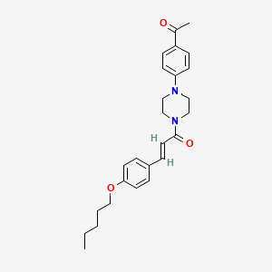 molecular formula C26H32N2O3 B4617132 1-[4-(4-{3-[4-(pentyloxy)phenyl]acryloyl}-1-piperazinyl)phenyl]ethanone 