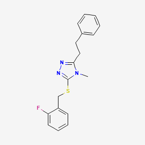 molecular formula C18H18FN3S B4617136 3-[(2-氟苄基)硫代]-4-甲基-5-(2-苯乙基)-4H-1,2,4-三唑 