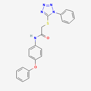 molecular formula C21H17N5O2S B4617152 N-(4-phenoxyphenyl)-2-[(1-phenyl-1H-tetrazol-5-yl)thio]acetamide 