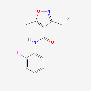 molecular formula C13H13IN2O2 B4617159 3-ethyl-N-(2-iodophenyl)-5-methyl-4-isoxazolecarboxamide 