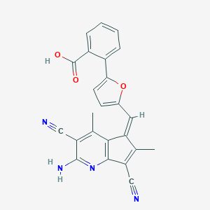 molecular formula C24H16N4O3 B461717 2-{5-[(2-amino-3,7-dicyano-4,6-dimethyl-5H-cyclopenta[b]pyridin-5-ylidene)methyl]-2-furyl}benzoic acid CAS No. 309949-37-9