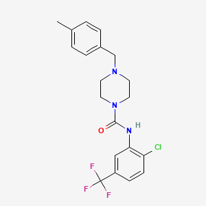 molecular formula C20H21ClF3N3O B4617170 N-[2-chloro-5-(trifluoromethyl)phenyl]-4-(4-methylbenzyl)-1-piperazinecarboxamide 