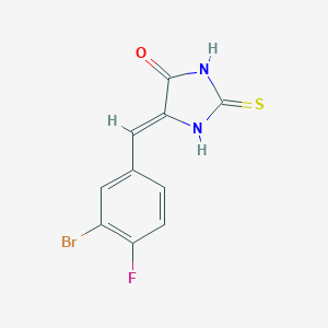 (5Z)-5-[(3-bromo-4-fluorophenyl)methylidene]-2-sulfanylideneimidazolidin-4-one