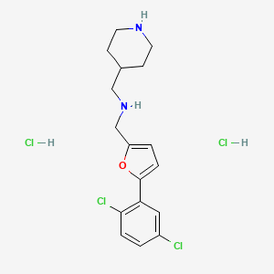 molecular formula C17H22Cl4N2O B4617198 {[5-(2,5-dichlorophenyl)-2-furyl]methyl}(4-piperidinylmethyl)amine dihydrochloride 