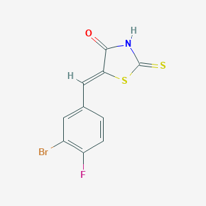 molecular formula C10H5BrFNOS2 B461720 5-(3-Bromo-4-fluorobenzylidene)-2-thioxo-1,3-thiazolidin-4-one 