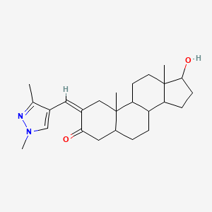 2-[(1,3-dimethyl-1H-pyrazol-4-yl)methylene]-17-hydroxyandrostan-3-one