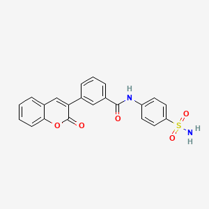 molecular formula C22H16N2O5S B4617219 N-[4-(aminosulfonyl)phenyl]-3-(2-oxo-2H-chromen-3-yl)benzamide 
