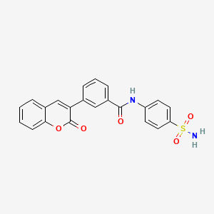 molecular formula C22H16N2O5S B4617219 N-[4-(氨基磺酰基)苯基]-3-(2-氧代-2H-色满-3-基)苯甲酰胺 