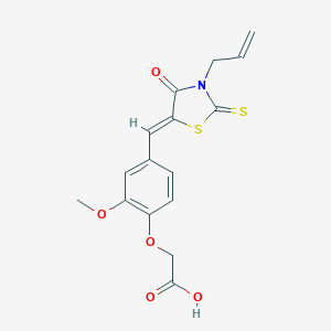 molecular formula C16H15NO5S2 B461722 {4-[(3-Allyl-4-oxo-2-thioxo-1,3-thiazolidin-5-ylidene)methyl]-2-methoxyphenoxy}acetic acid 