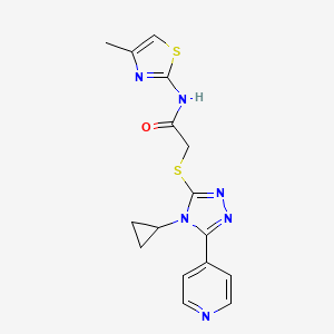 molecular formula C16H16N6OS2 B4617223 2-{[4-cyclopropyl-5-(4-pyridinyl)-4H-1,2,4-triazol-3-yl]thio}-N-(4-methyl-1,3-thiazol-2-yl)acetamide 