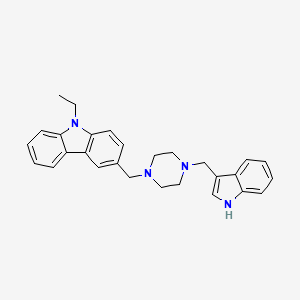 molecular formula C28H30N4 B4617245 9-乙基-3-{[4-(1H-吲哚-3-基甲基)-1-哌嗪基]甲基}-9H-咔唑 