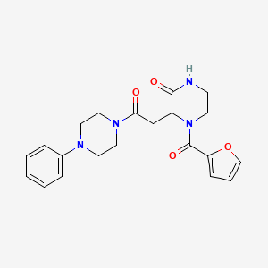 molecular formula C21H24N4O4 B4617267 4-(2-furoyl)-3-[2-oxo-2-(4-phenyl-1-piperazinyl)ethyl]-2-piperazinone 