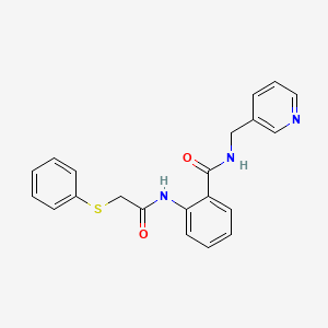 molecular formula C21H19N3O2S B4617273 2-{[(phenylthio)acetyl]amino}-N-(3-pyridinylmethyl)benzamide 