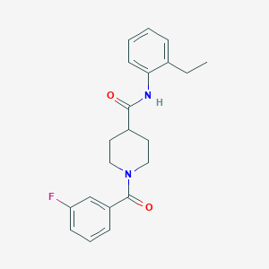 molecular formula C21H23FN2O2 B4617278 N-(2-乙基苯基)-1-(3-氟苯甲酰)-4-哌啶甲酰胺 