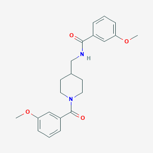 molecular formula C22H26N2O4 B4617298 3-甲氧基-N-{[1-(3-甲氧基苯甲酰)-4-哌啶基]甲基}苯甲酰胺 