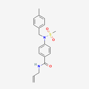 molecular formula C19H22N2O3S B4617327 4-[(4-methylbenzyl)(methylsulfonyl)amino]-N-(prop-2-en-1-yl)benzamide 