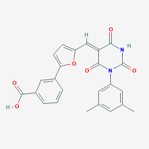3-(5-{(Z)-[1-(3,5-dimethylphenyl)-2,4,6-trioxotetrahydropyrimidin-5(2H)-ylidene]methyl}furan-2-yl)benzoic acid