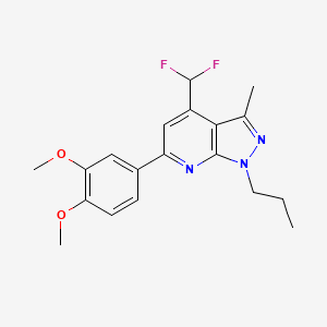 molecular formula C19H21F2N3O2 B4617350 4-(difluoromethyl)-6-(3,4-dimethoxyphenyl)-3-methyl-1-propyl-1H-pyrazolo[3,4-b]pyridine 