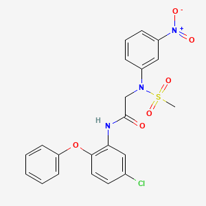 molecular formula C21H18ClN3O6S B4617359 N~1~-(5-chloro-2-phenoxyphenyl)-N~2~-(methylsulfonyl)-N~2~-(3-nitrophenyl)glycinamide 