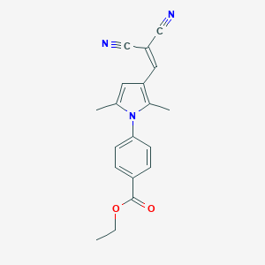 molecular formula C19H17N3O2 B461740 4-[3-(2,2-Dicyano-vinyl)-2,5-dimethyl-pyrrol-1-yl]-benzoic acid ethyl ester 