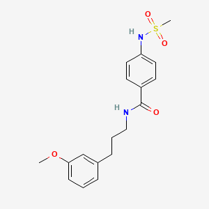 molecular formula C18H22N2O4S B4617401 N-[3-(3-methoxyphenyl)propyl]-4-[(methylsulfonyl)amino]benzamide 