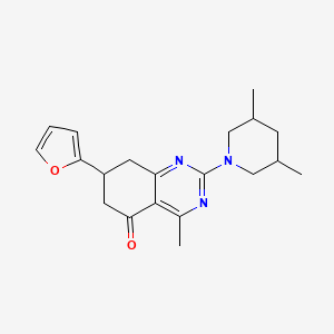 molecular formula C20H25N3O2 B4617412 2-(3,5-dimethyl-1-piperidinyl)-7-(2-furyl)-4-methyl-7,8-dihydro-5(6H)-quinazolinone 