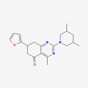 molecular formula C20H25N3O2 B4617412 2-(3,5-dimethylpiperidin-1-yl)-7-(furan-2-yl)-4-methyl-7,8-dihydroquinazolin-5(6H)-one 