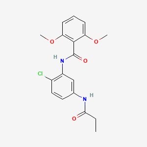 molecular formula C18H19ClN2O4 B4617413 N-[2-chloro-5-(propionylamino)phenyl]-2,6-dimethoxybenzamide 