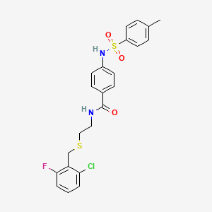 N-{2-[(2-chloro-6-fluorobenzyl)thio]ethyl}-4-{[(4-methylphenyl)sulfonyl]amino}benzamide