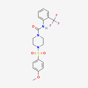 molecular formula C19H20F3N3O4S B4617438 4-[(4-methoxyphenyl)sulfonyl]-N-[2-(trifluoromethyl)phenyl]-1-piperazinecarboxamide 