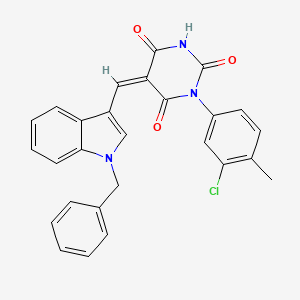molecular formula C27H20ClN3O3 B4617457 5-[(1-benzyl-1H-indol-3-yl)methylene]-1-(3-chloro-4-methylphenyl)-2,4,6(1H,3H,5H)-pyrimidinetrione 