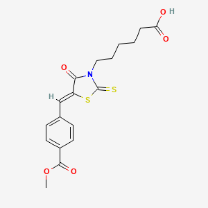 6-{5-[4-(methoxycarbonyl)benzylidene]-4-oxo-2-thioxo-1,3-thiazolidin-3-yl}hexanoic acid