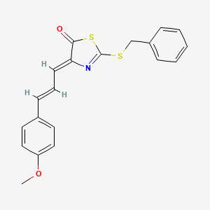 molecular formula C20H17NO2S2 B4617474 2-(苄基硫基)-4-[3-(4-甲氧基苯基)-2-丙烯-1-亚基]-1,3-噻唑-5(4H)-酮 